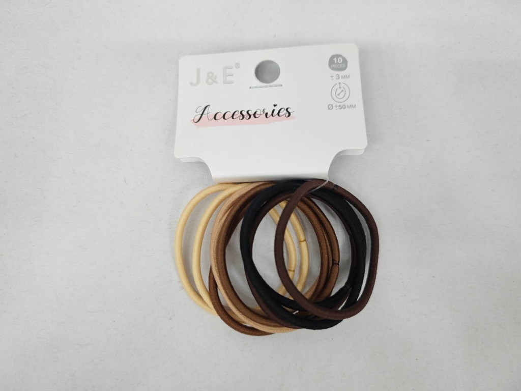 [12u/cx]Set de 10 gomas elásticas marrón té 0.3 cm