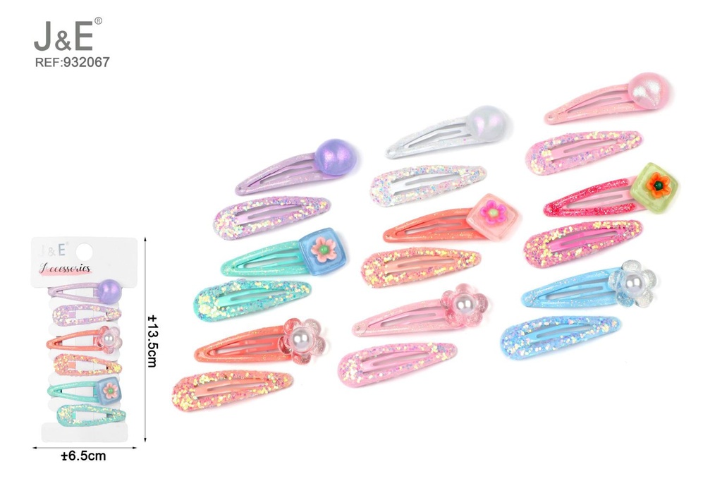 [12u/cx]Set de 6 pinzas BB de aceite gruesas 5 cm