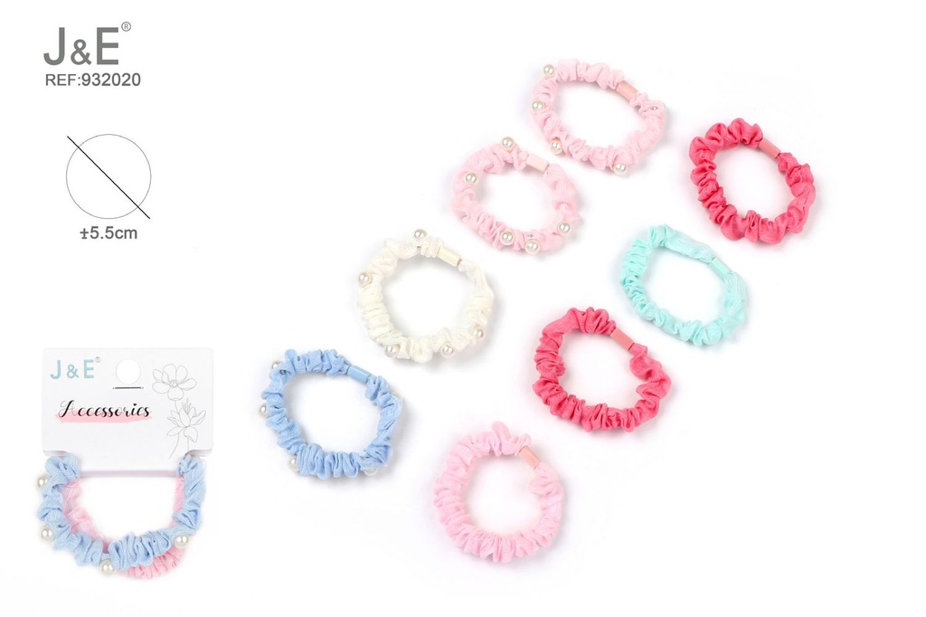 [12u/cx]Conjunto de gomas pequeñas con perlas de color sólido 2 piezas