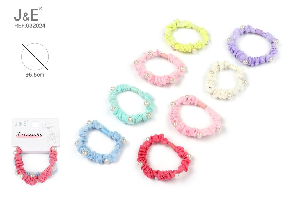 [12u/cx]Conjunto de gomas pequeñas con perlas de color sólido 2 piezas