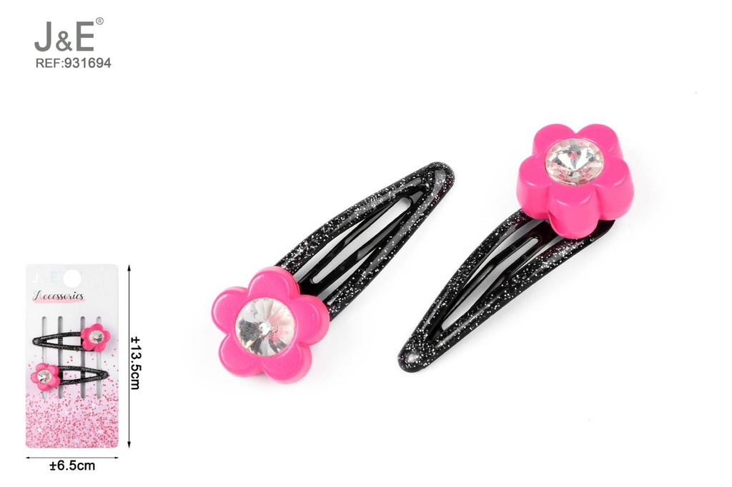 [12u/cx]Set de 2 pinzas flower BB