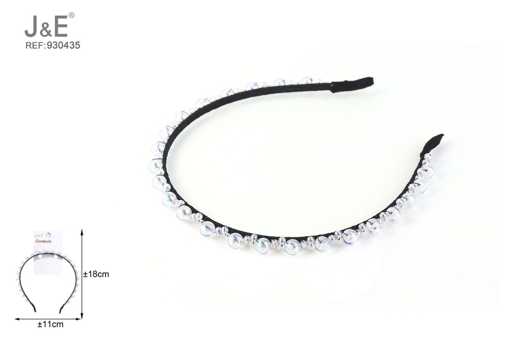 [12u/cx]Hebilla para el cabello con perlas ABS 4+8