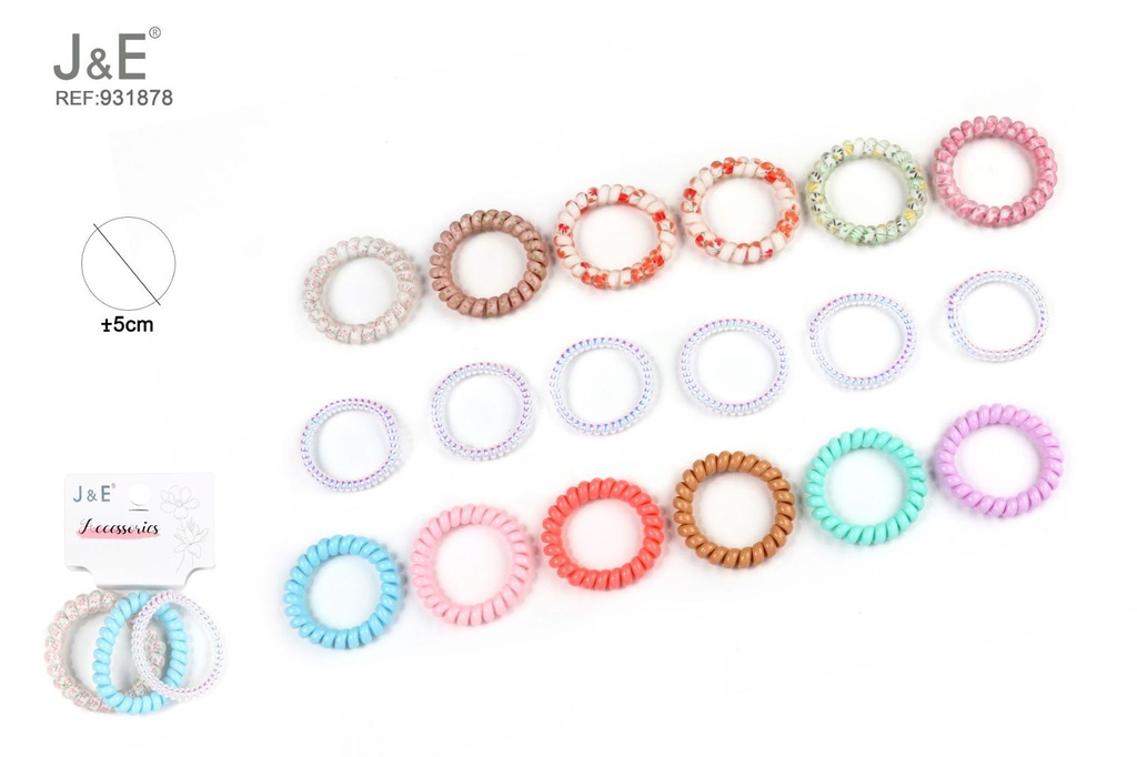 [12u/cx]Set de 3 pinzas de colores con anillas de plata 5.5 cm