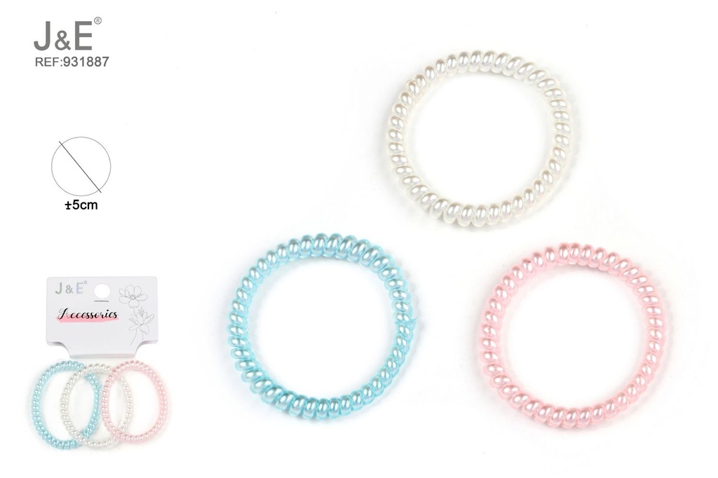 [12u/cx]Set de 3 círculos brillantes perla 5.5 cm