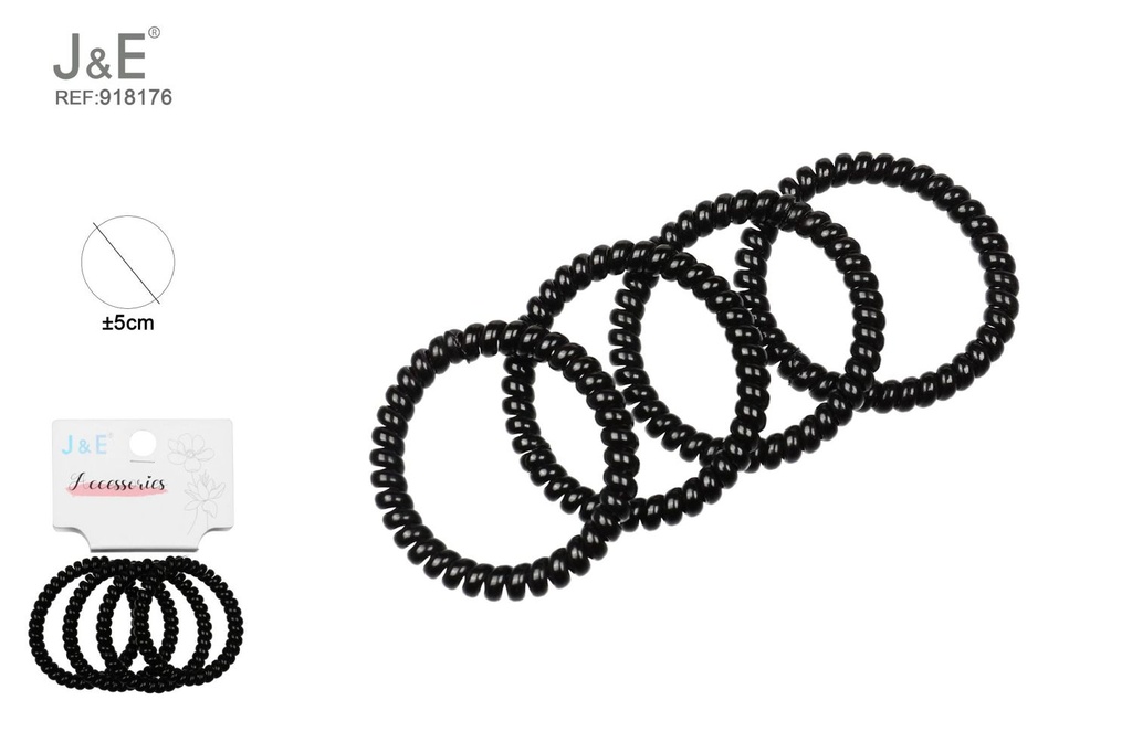 [12u/cx]Set de 4 anillos de teléfono negro 5 cm