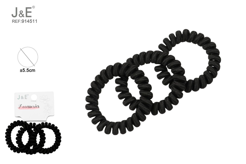 [12u/cx]Set de 3 anillos de teléfono de tela negra