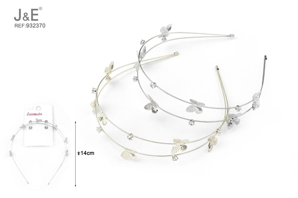 [12u/cx]Diadema de mariposas pequeñas 13 cm