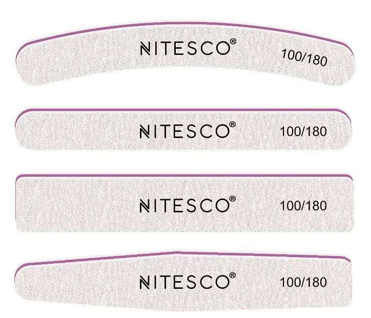 [25u/cx] Lixa de unha cinza-branca – Forma diamante 1,6MM núcleo violeta, fundo de papel de lixa amarelo