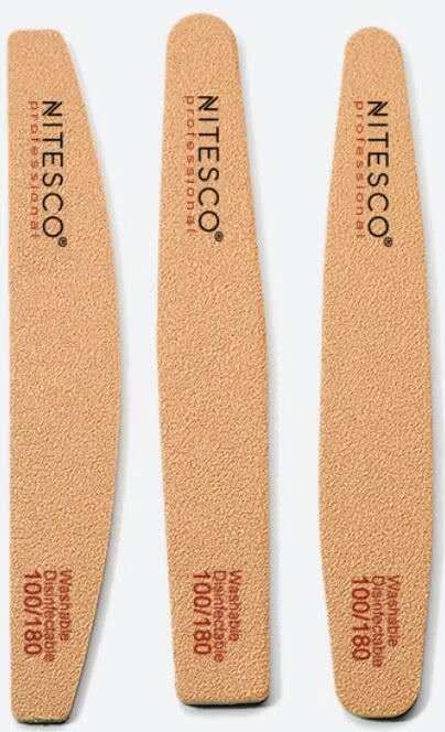 [25u/cx] Lixa de unha de papel de lixa marrom – Forma gota 1,8MM núcleo amarelo, fundo de papel de lixa amarelo