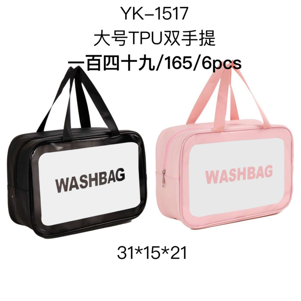 [6u/cx]Bolsa de maquillaje grande con doble asa 31x15x21 cm