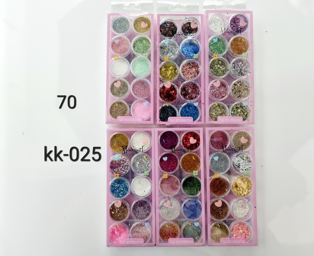 [12u/cx]Decoración de uñas 10 piezas color dorado y plateado