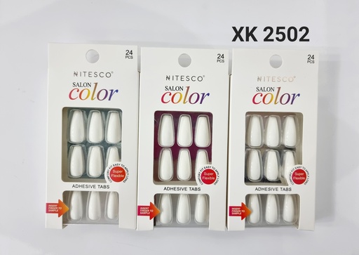 [12u/cx]Uñas postizas 24 piezas 0074 (Forma ballet medio) color sólido