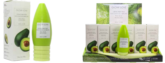 CREME PARA ÁREA DOS OLHOS DE ABACATE GLOW LOVE COM 36 UNIDADES
