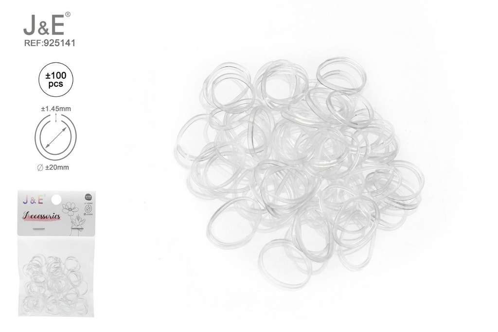[24u/cx]Set de ligas pequeñas transparentes ±100 piezas