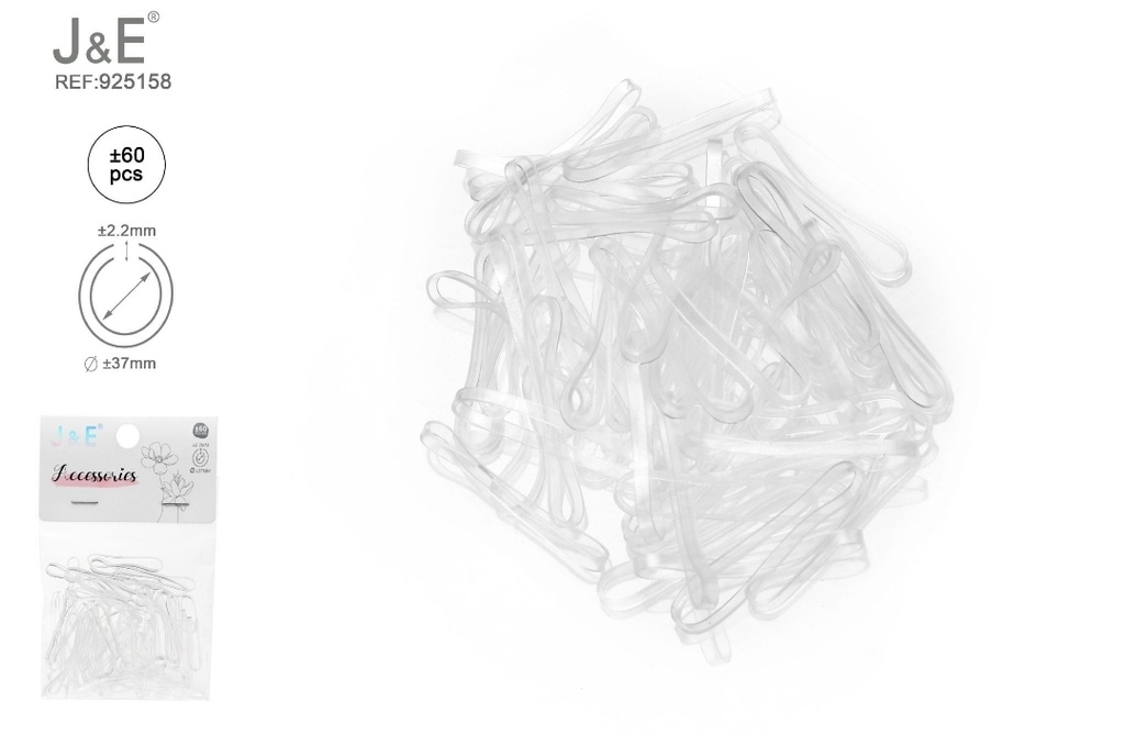 [24u/cx]Set de ligas grandes transparentes ±60 piezas