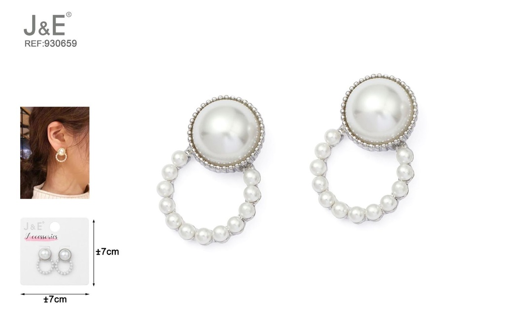 [6u/cx]Pendientes electrochapados en paladio blanco K