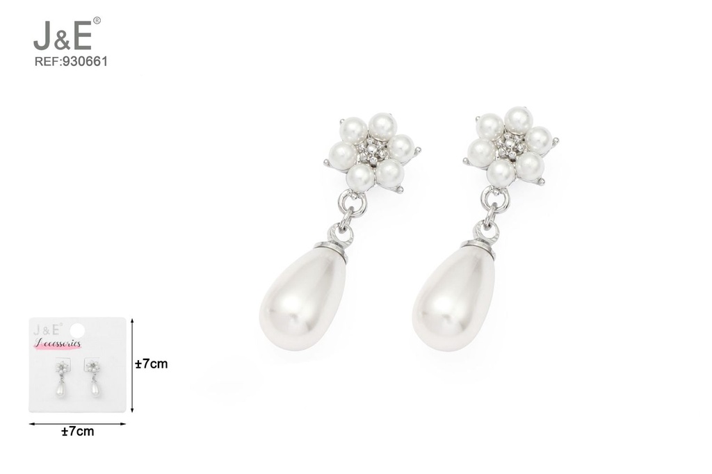 [6u/cx]Pendientes electrochapados en paladio blanco K