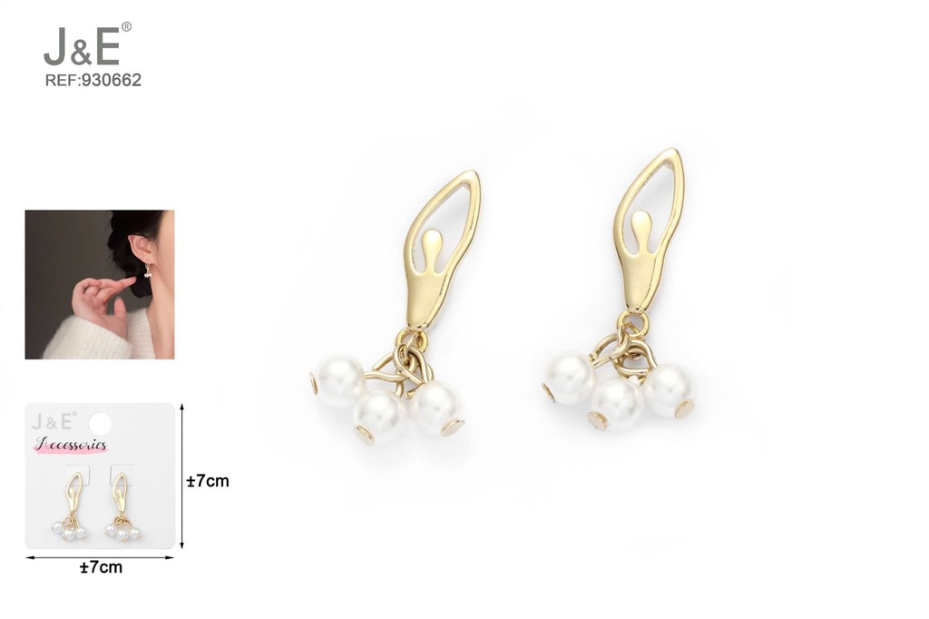[6u/cx]Pendientes electrochapados en oro verdadero de 14K