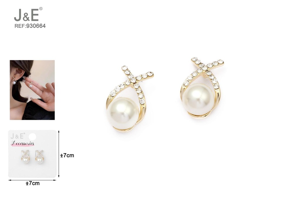 [6u/cx]Pendientes electrochapados en oro verdadero de 14K