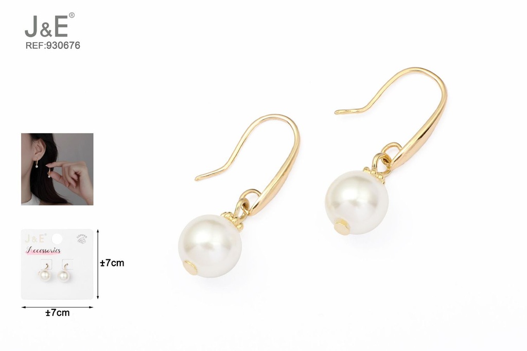 [6u/cx]Pendientes electrochapados en oro verdadero de 14K