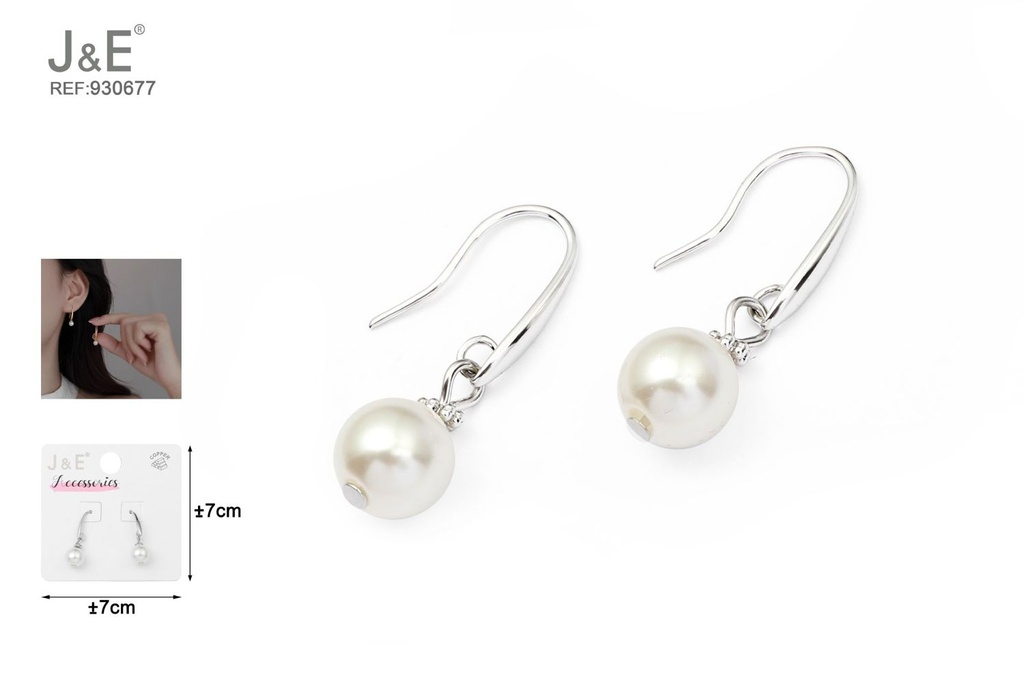 [6u/cx]Pendientes electrochapados en paladio blanco K