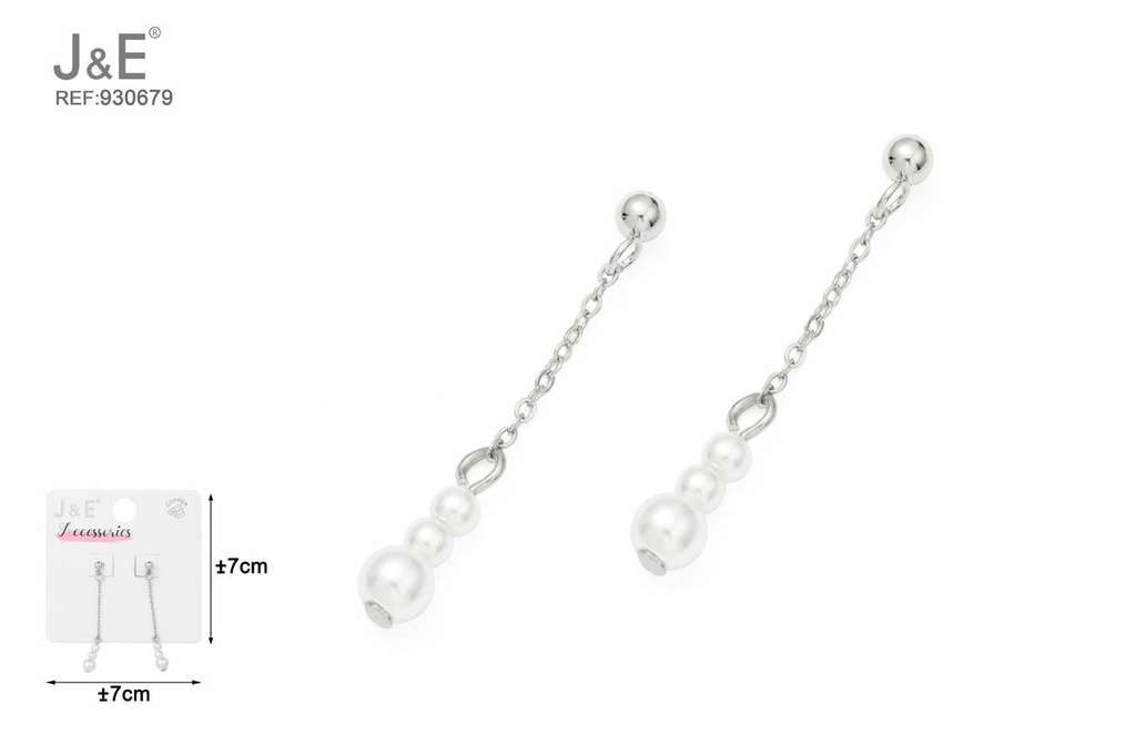 [6u/cx]Pendientes electrochapados en paladio blanco K