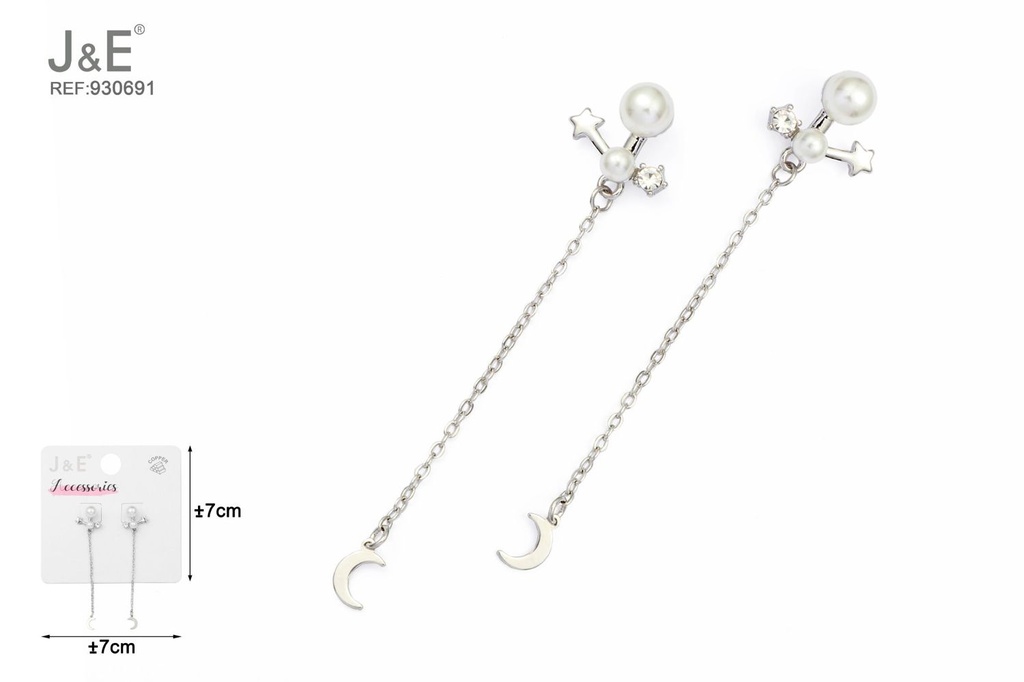 [6u/cx]Pendientes electrochapados en paladio blanco K