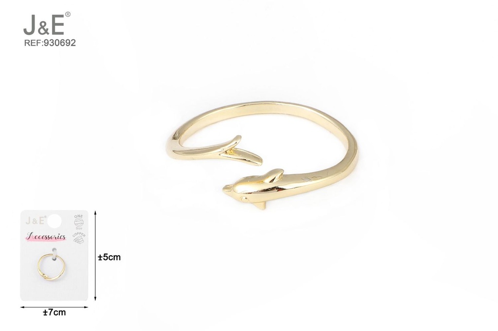 [6u/cx]Anillo electrochapado en oro verdadero de 14K