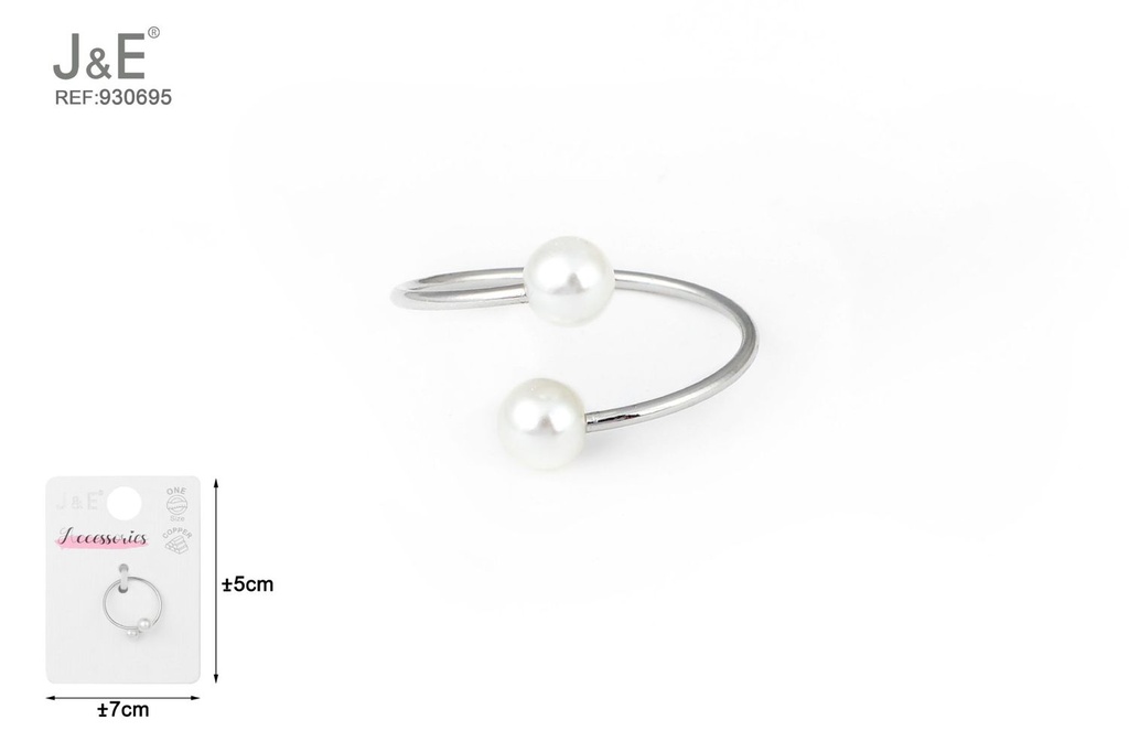 [6u/cx]Anillo electrochapado en paladio blanco K