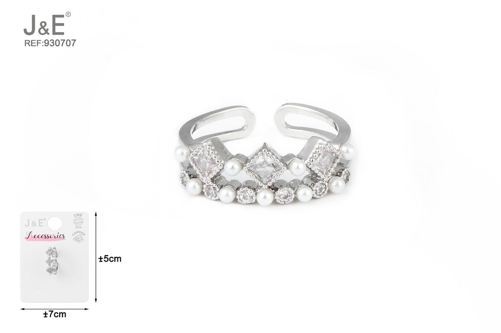 [6u/cx]Anillo electrochapado en paladio blanco K