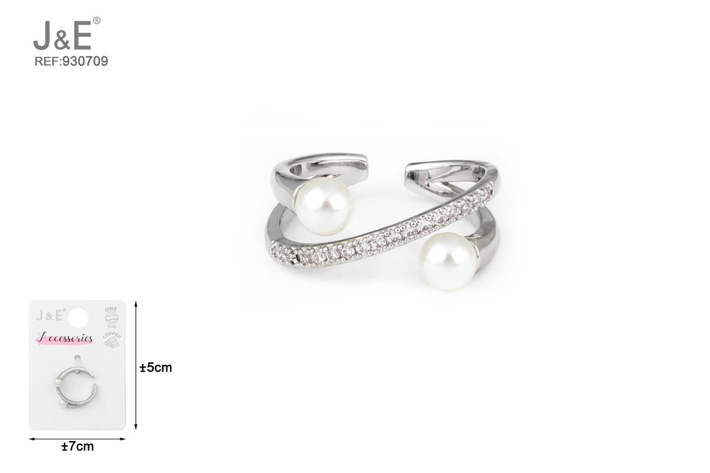 [6u/cx]Anillo electrochapado en paladio blanco K