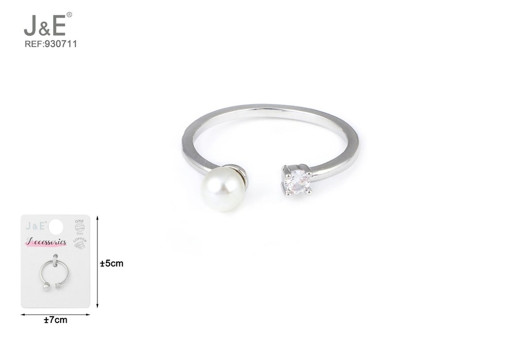 [6u/cx]Anillo electrochapado en paladio blanco K