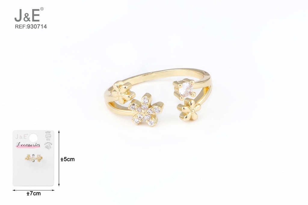 [6u/cx]Anillo electrochapado en oro verdadero de 14K