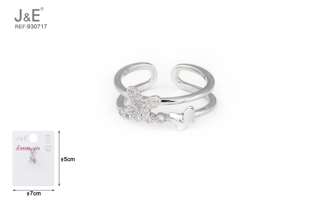 [6u/cx]Anillo electrochapado en paladio blanco K