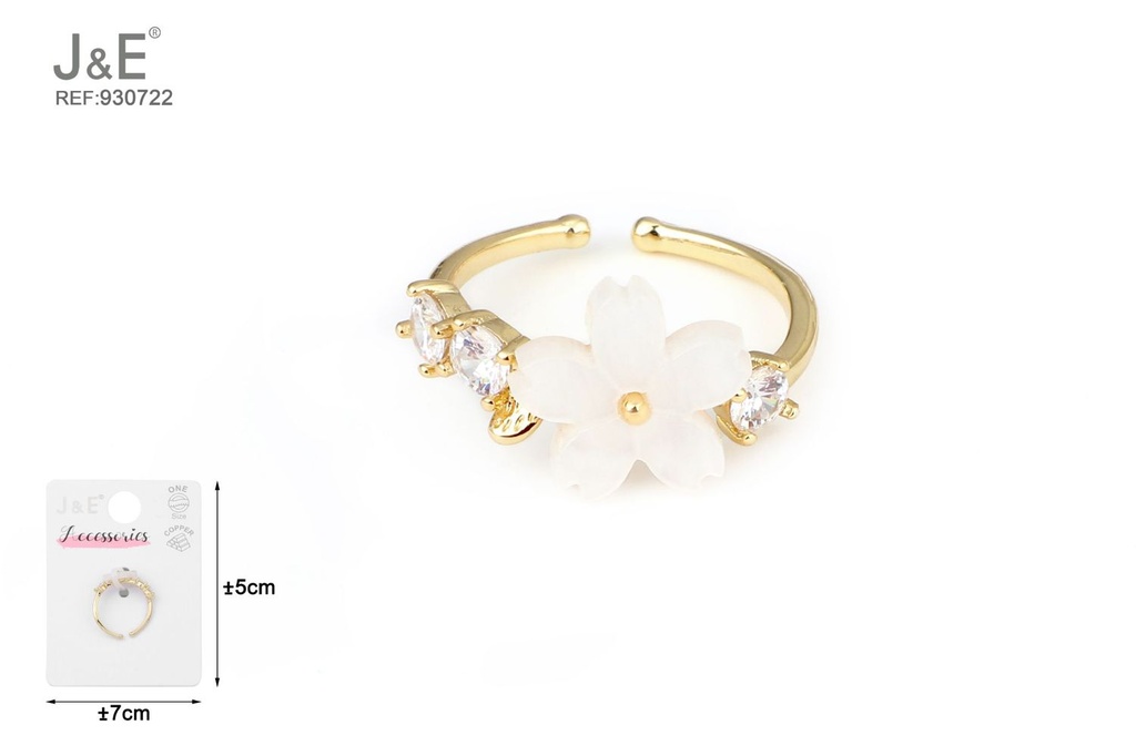 [6u/cx]Anillo electrochapado en oro verdadero de 14K