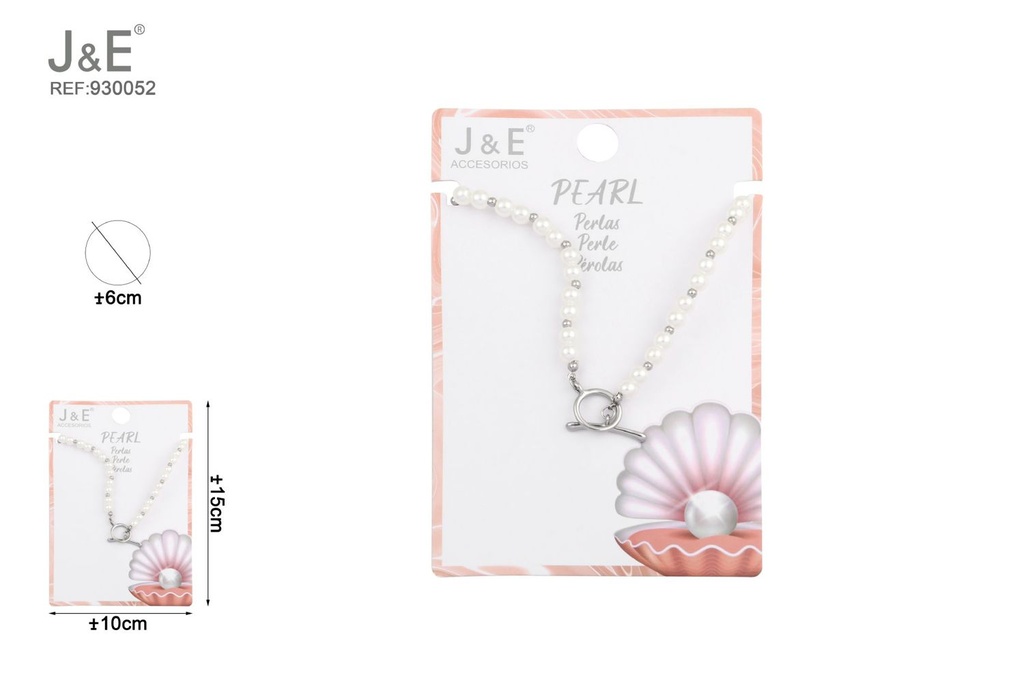 [6u/cx]Collar de perlas 6# blanco K