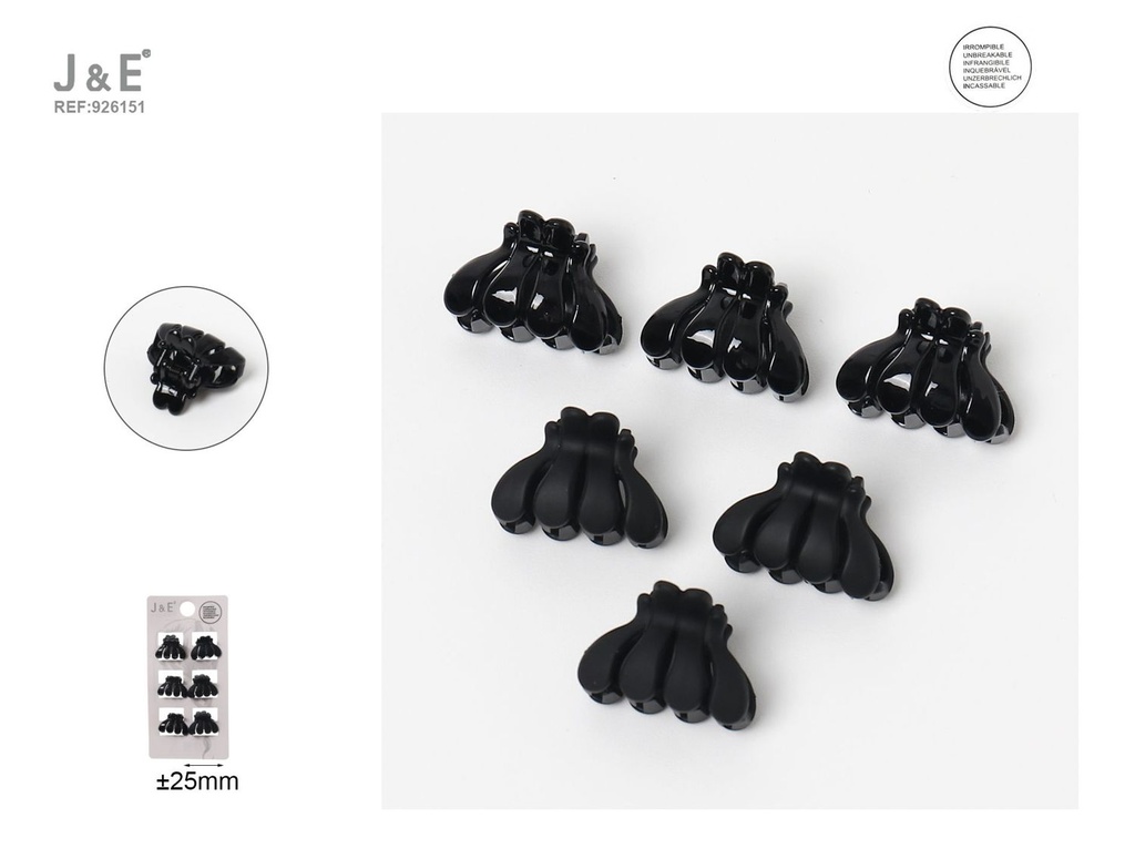 [12u/cx]Set de 6 mini pinzas de garra de 2cm, modelo 6344