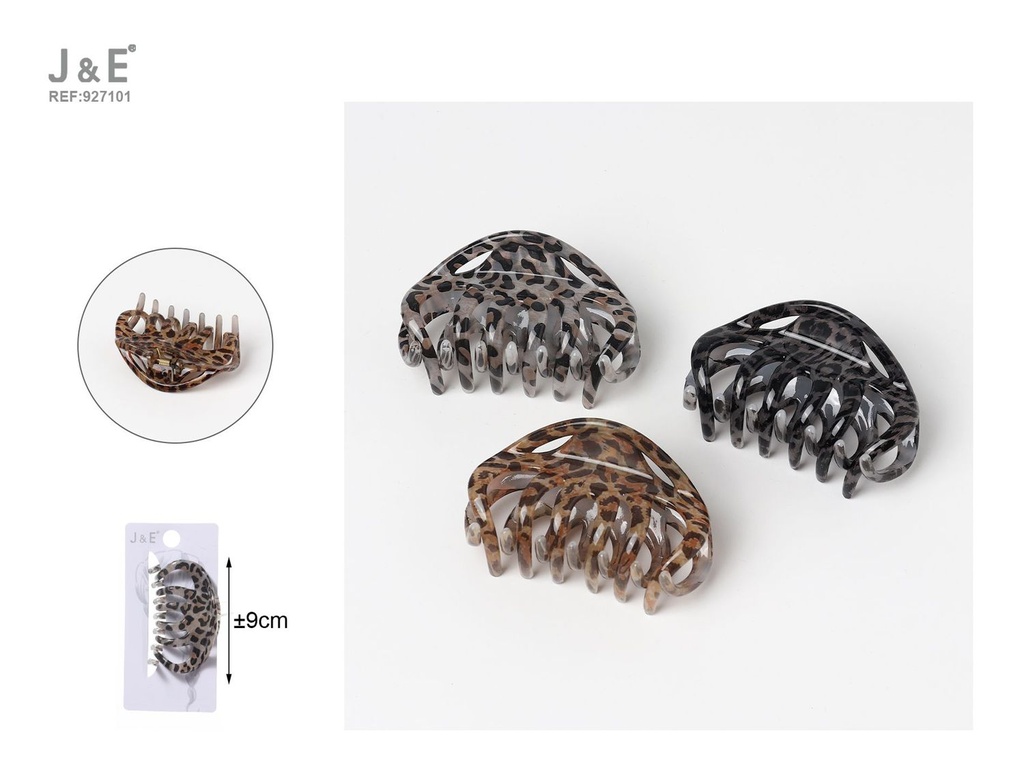 [12u/cx]Pinza de garra de 9.0cm - Patrón de leopardo en 3 colores