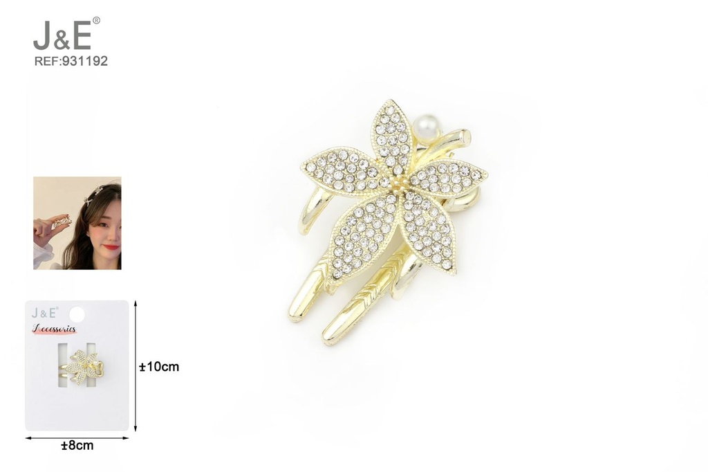 [12u/cx]Pinza con mariposa y pedrería en media ala