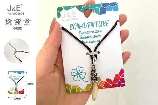 [929608] [12u/cx]Cuentas con diseño de pétalos y colgante de diente de animal 0.9*4.0CM Blanco