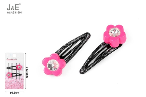 [931694] [12u/cx]Set de 2 pinzas flower BB