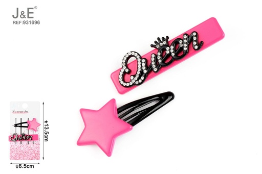 [931696] [12u/cx]Set de 2 pinzas Queen estrella de BB
