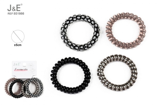 [931866] [12u/cx]Set de 4 pinzas de color negro premium 5.5 cm