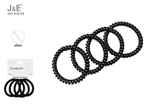 [918176] [12u/cx]Set de 4 anillos de teléfono negro 5 cm