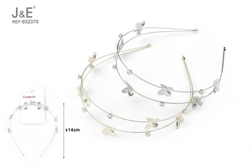 [932370] [12u/cx]Diadema de mariposas pequeñas 13 cm