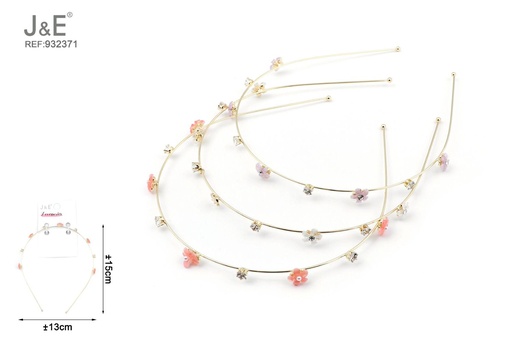 [932371] [12u/cx]Diadema de flores pequeñas 13 cm