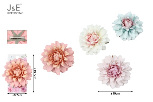 [936340] [12u/cx]Pinza pato con diseño de flor artificial de 4.5cm