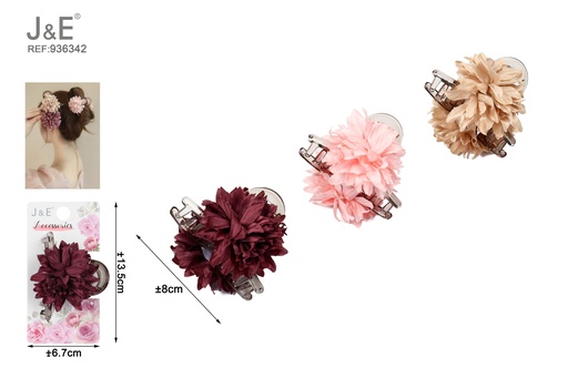 [936342] [12u/cx]Pinza de garra con flor artificial 8 cm