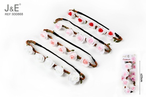 [930868] [12u/cx]Banda para el cabello con flores artificiales y espuma de colores