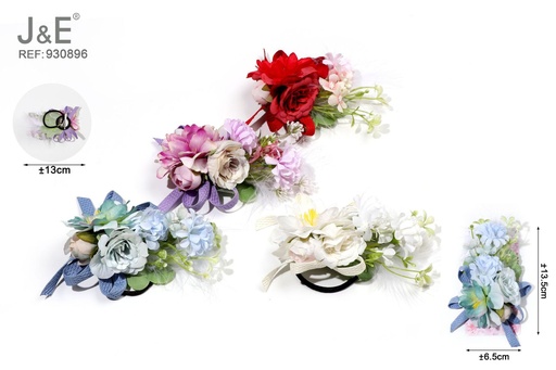 [930896] [12u/cx]Broche de tres usos con diseño de flor artificial, color vintage